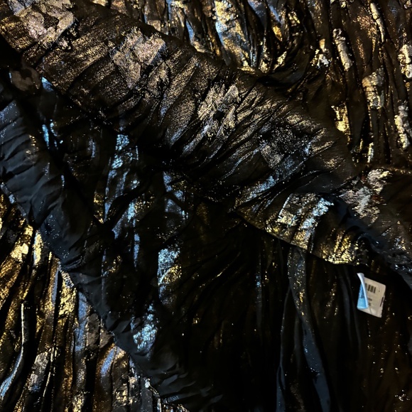 Zara silver textured metallic midi full skirt NWT - Picture 5 of 9